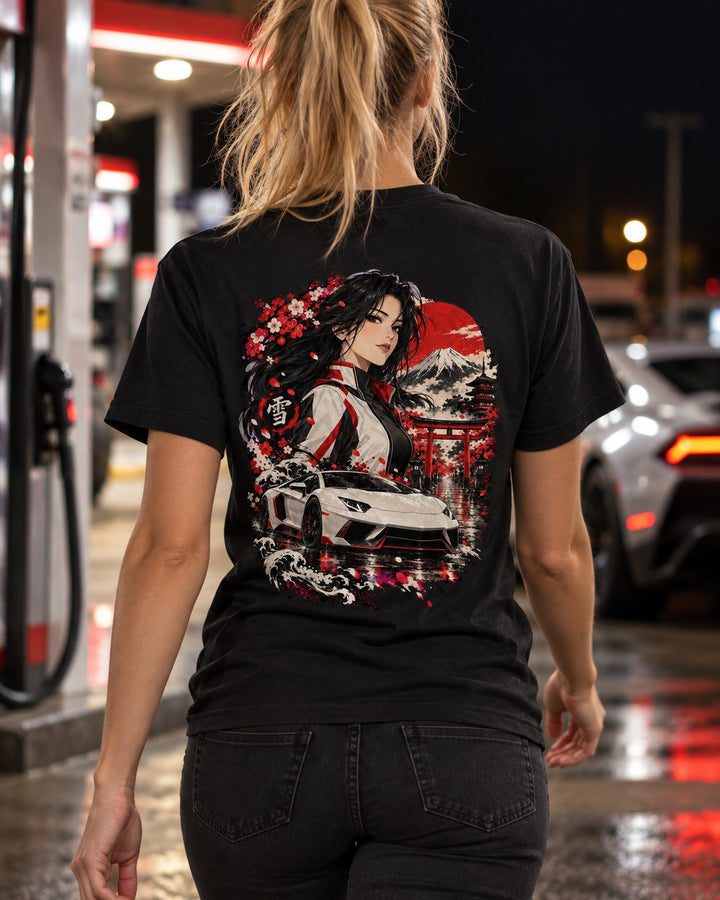 Lamborghini Aventador Anime Girl Shirt, Hoodie & More T-Shirt Black worn hero