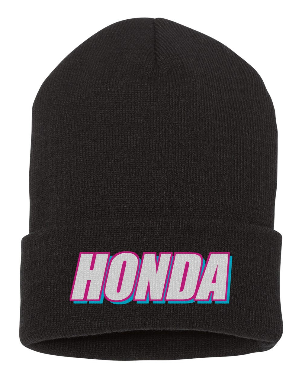 Honda black beanie front view with car name