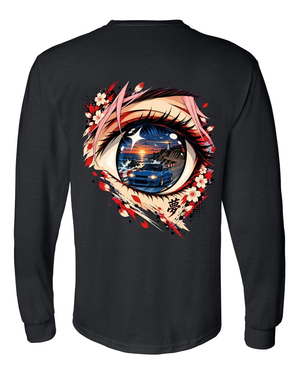 Subaru BRZ Anime Girl Long Sleeve Black back