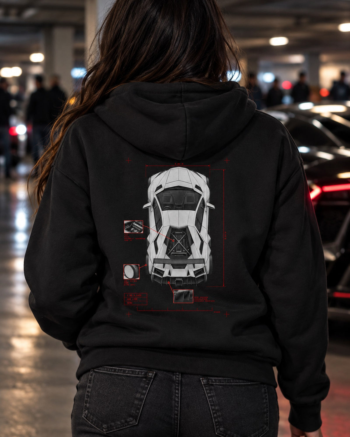Lamborghini Aventador S LP740-4 Spec Poster Shirt, Car Guy Gift Zip Hoodie Black worn hero