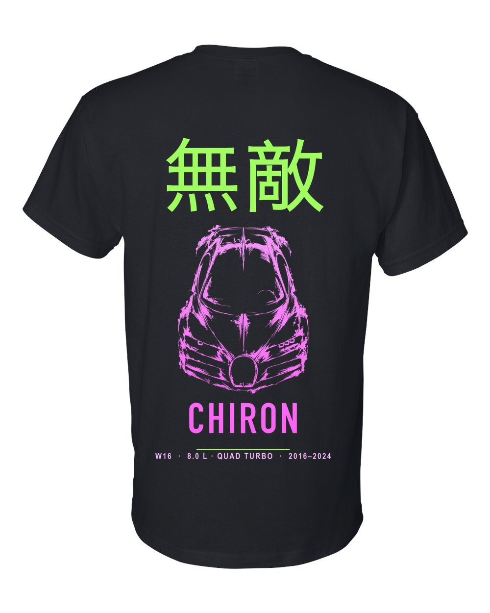 CHIRON full-back artwork black t-shirt back view with the design