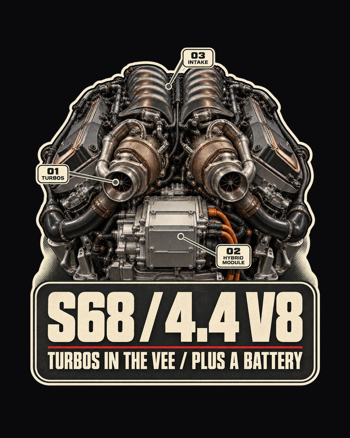 BMW XM G09 S68 Engine Hero print Tee, Car Shirt design only