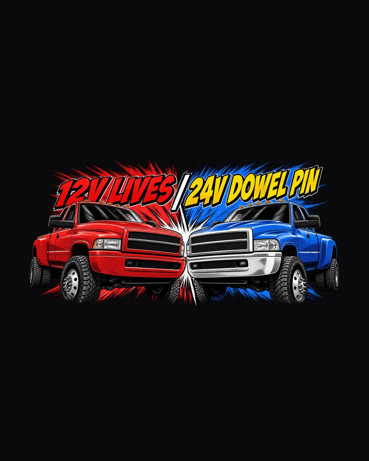 Dodge Ram 2nd Gen 12V vs 24V Retro Manga Shirt, Cummins design only