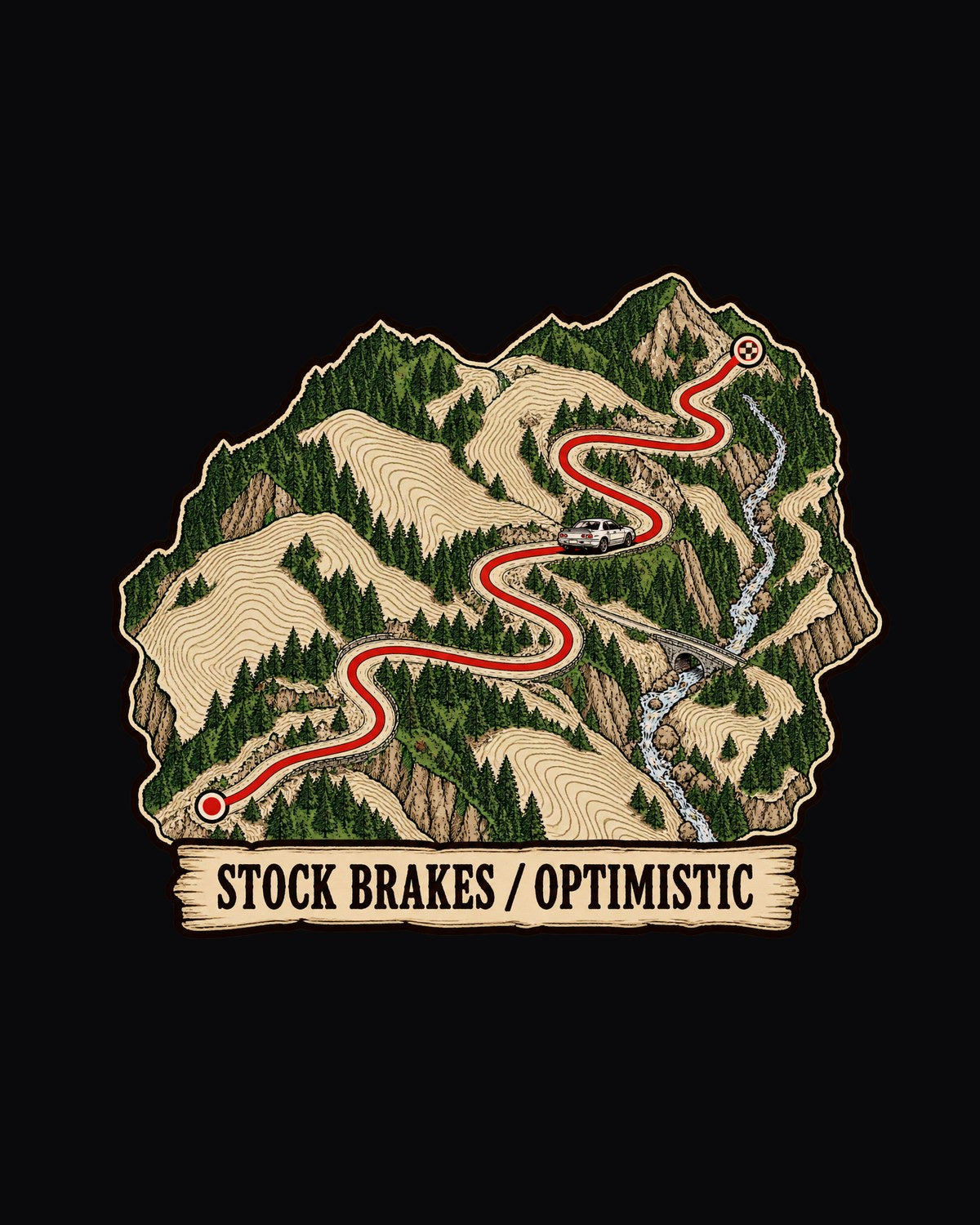 Hakone Pass Topographic Map Shirt, Nissan Skyline GT-R R32 design only