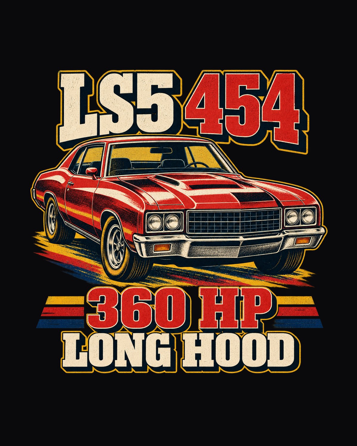 1970 Monte Carlo SS 454 LS5 Vintage Race Poster Shirt design only