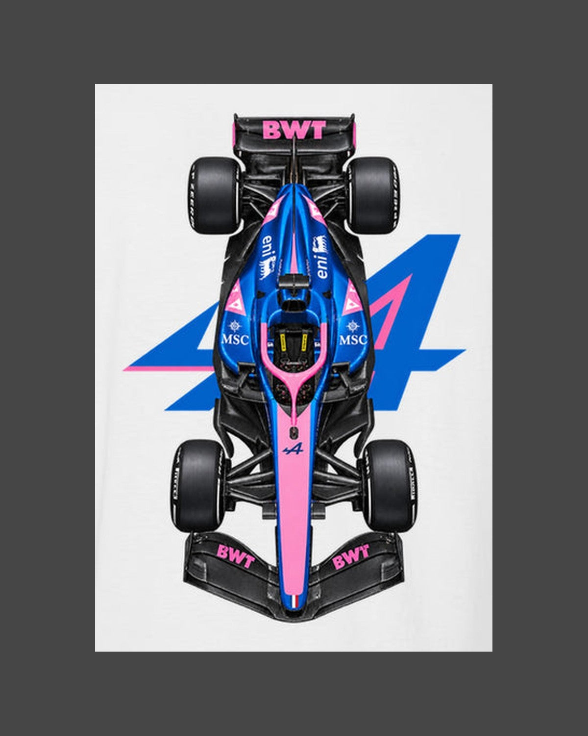 Alpine A526 2026 F1 Overhead Poster Shirt, Formula 1 Tee, Design 09 design only
