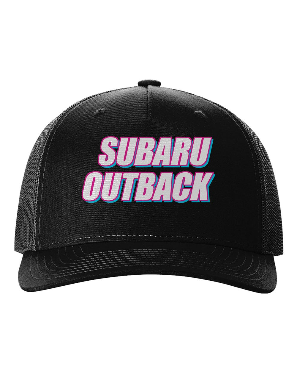 black hat front view with car name