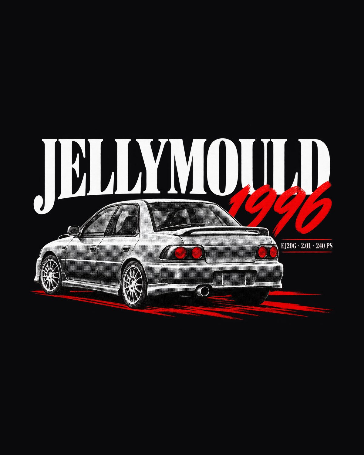 Subaru Impreza WRX GC8 Jellymould 1996 Editorial Tee, EJ20G design only