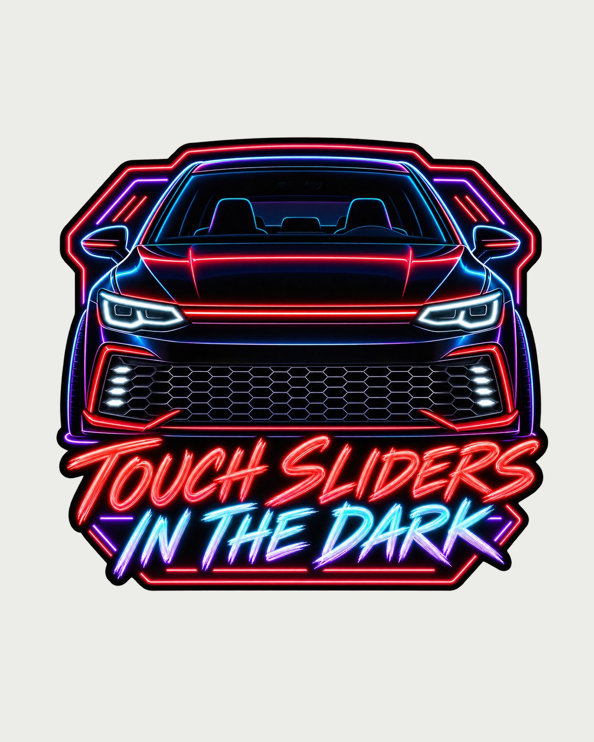 VW Golf GTI Mk8 Light Bar Neon Sign Shirt, Touch Sliders design only