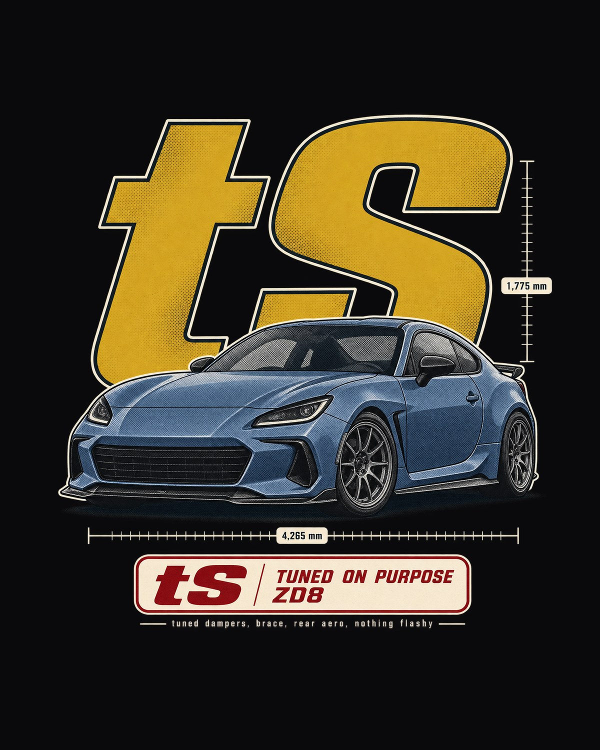 Subaru BRZ tS ZD8 Halftone print Shirt, Car Guy Gift design only