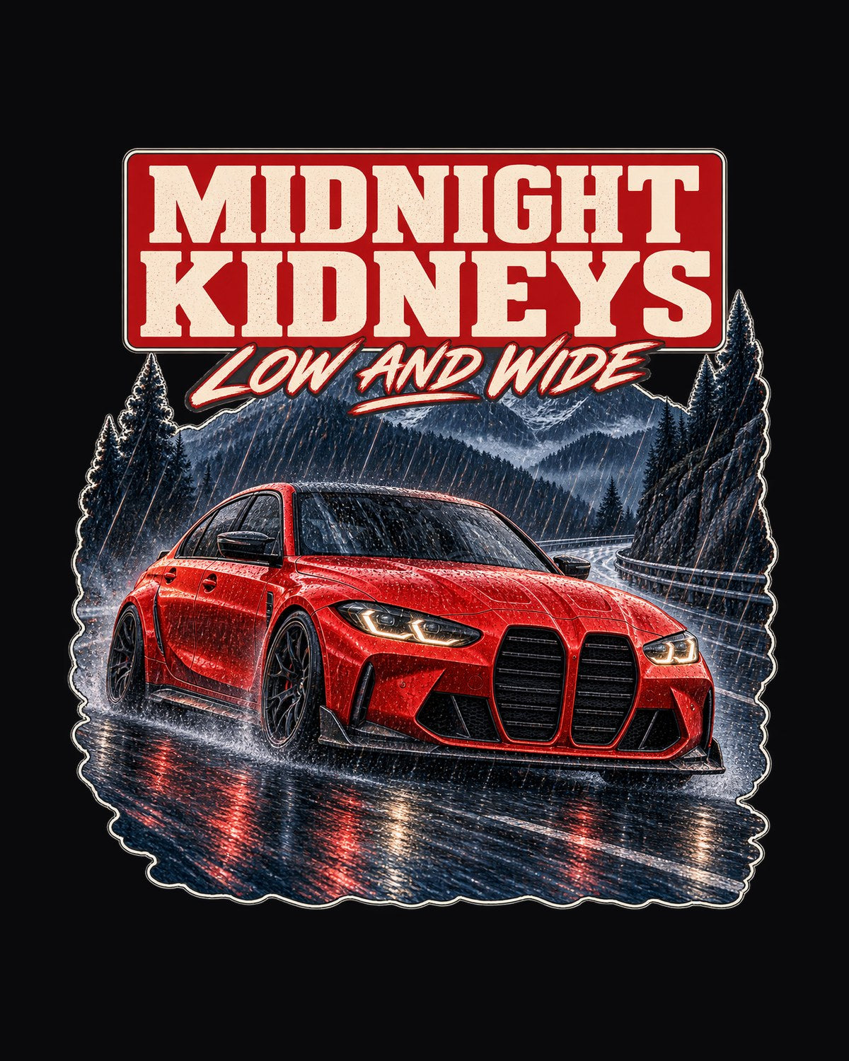 BMW M3 Competition G80 Night Street Shirt, Midnight Kidneys design only