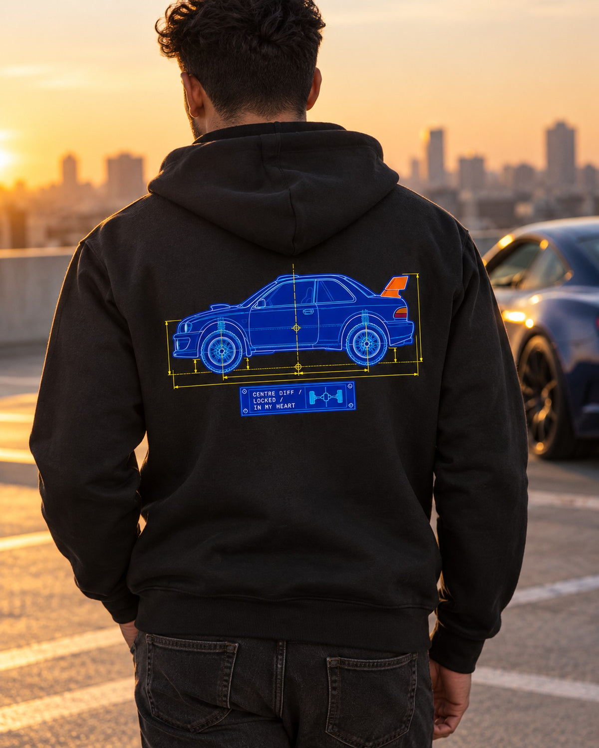 Celica GT-Four ST185 Group A Blueprint Shirt, Rally Car Gift Zip Hoodie Black worn hero