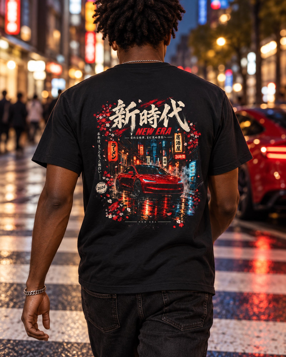 Tesla Model 3 Highland New Era Shirt, Hoodie & More T-Shirt Black worn hero