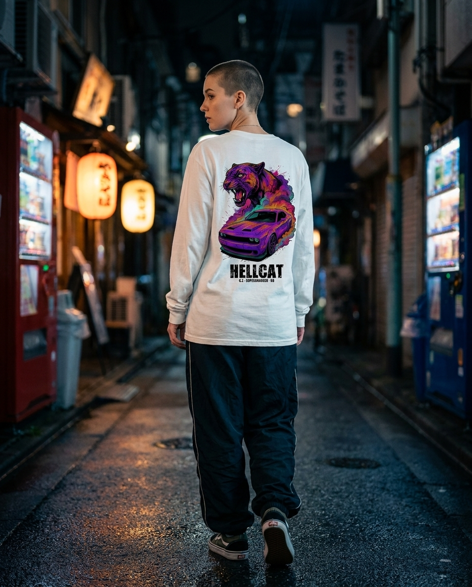 White Long-Sleeve Tee street