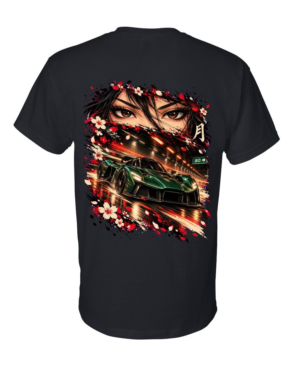 Aston Martin Valkyrie Anime Girl T-Shirt Black back
