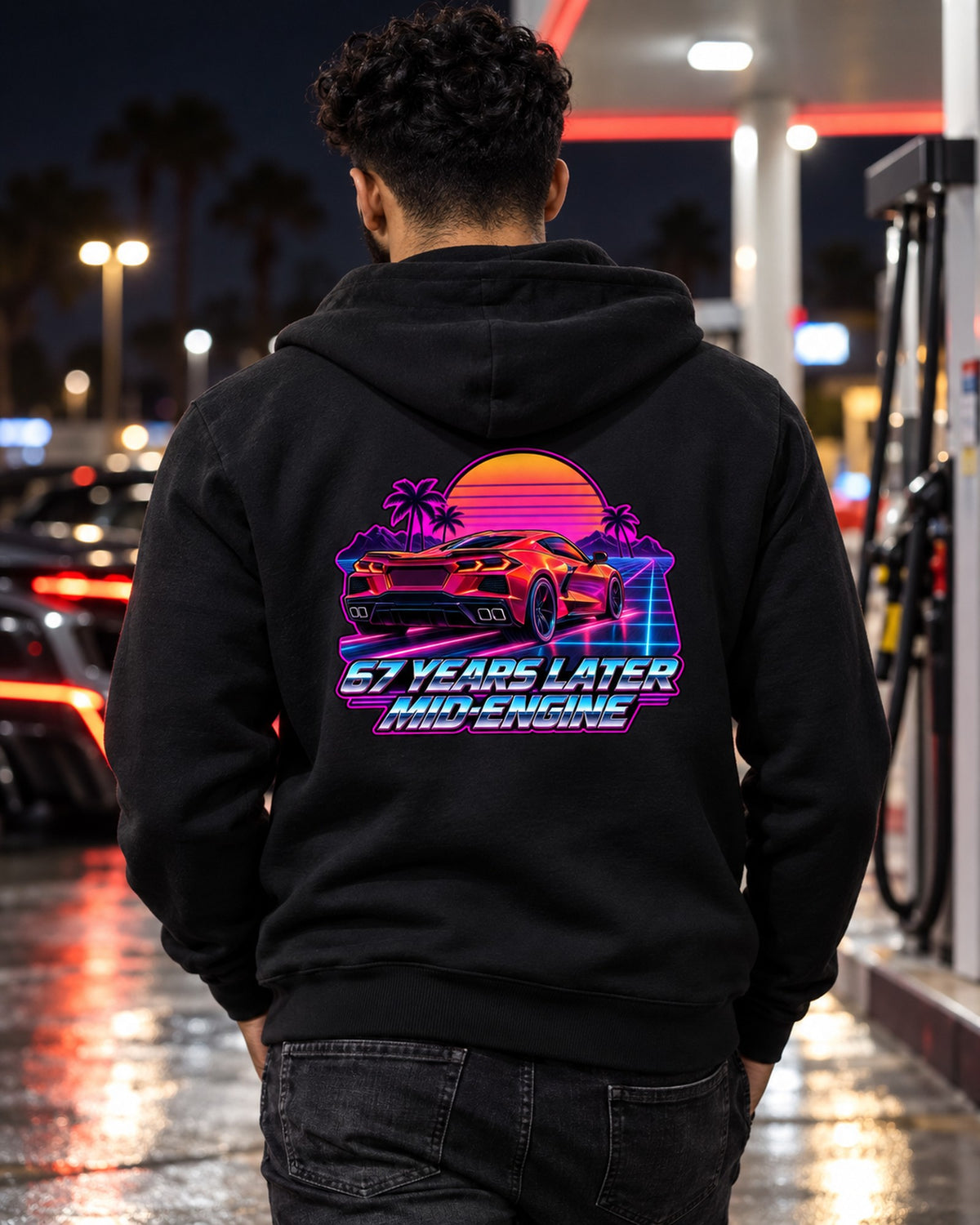 Corvette C8 Z06 Data Plate Overhead Spec Sheet Shirt Zip Hoodie Black worn hero