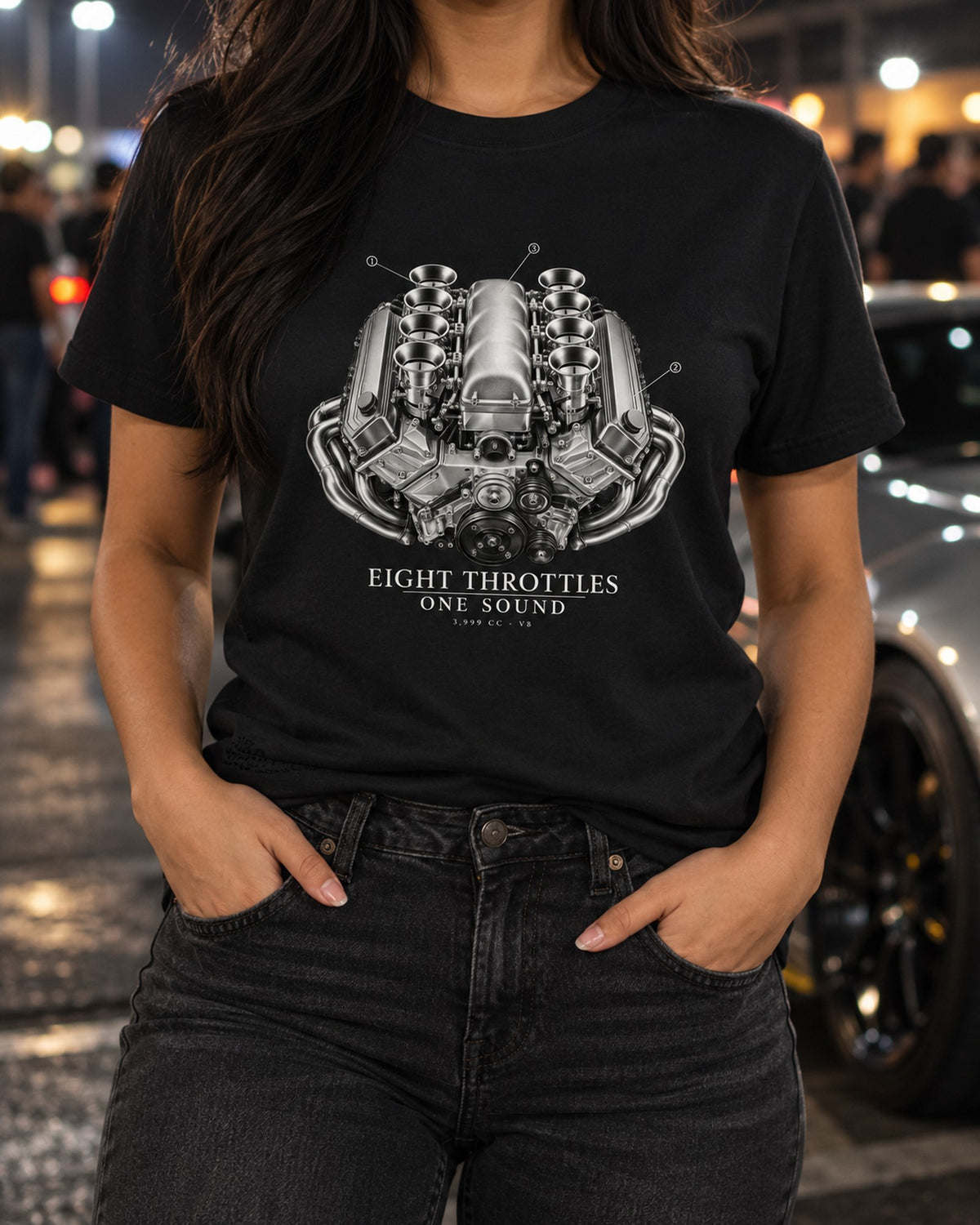 BMW E92 M3 S65 V8 Engine Hero Shirt, Eight Throttles Tee T-Shirt Black worn hero