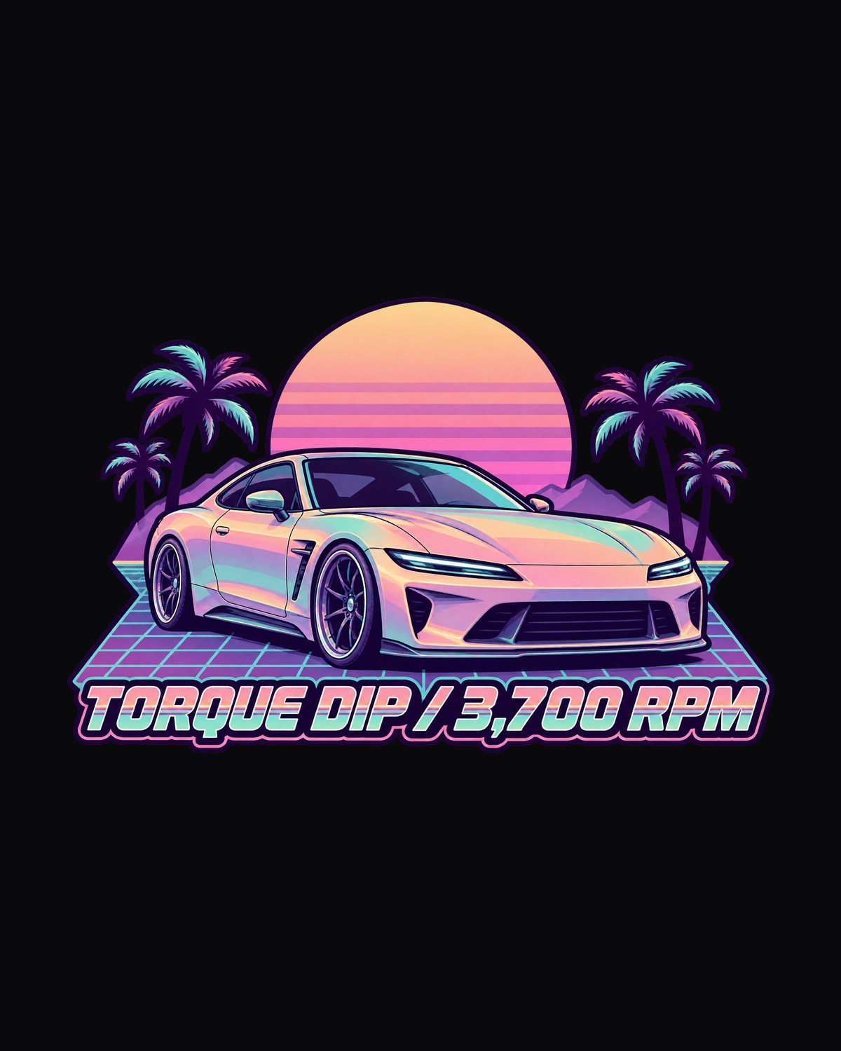 Toyota 86 ZN6 Pastel Vaporwave Tee: Torque Dip at 3,700 RPM design only