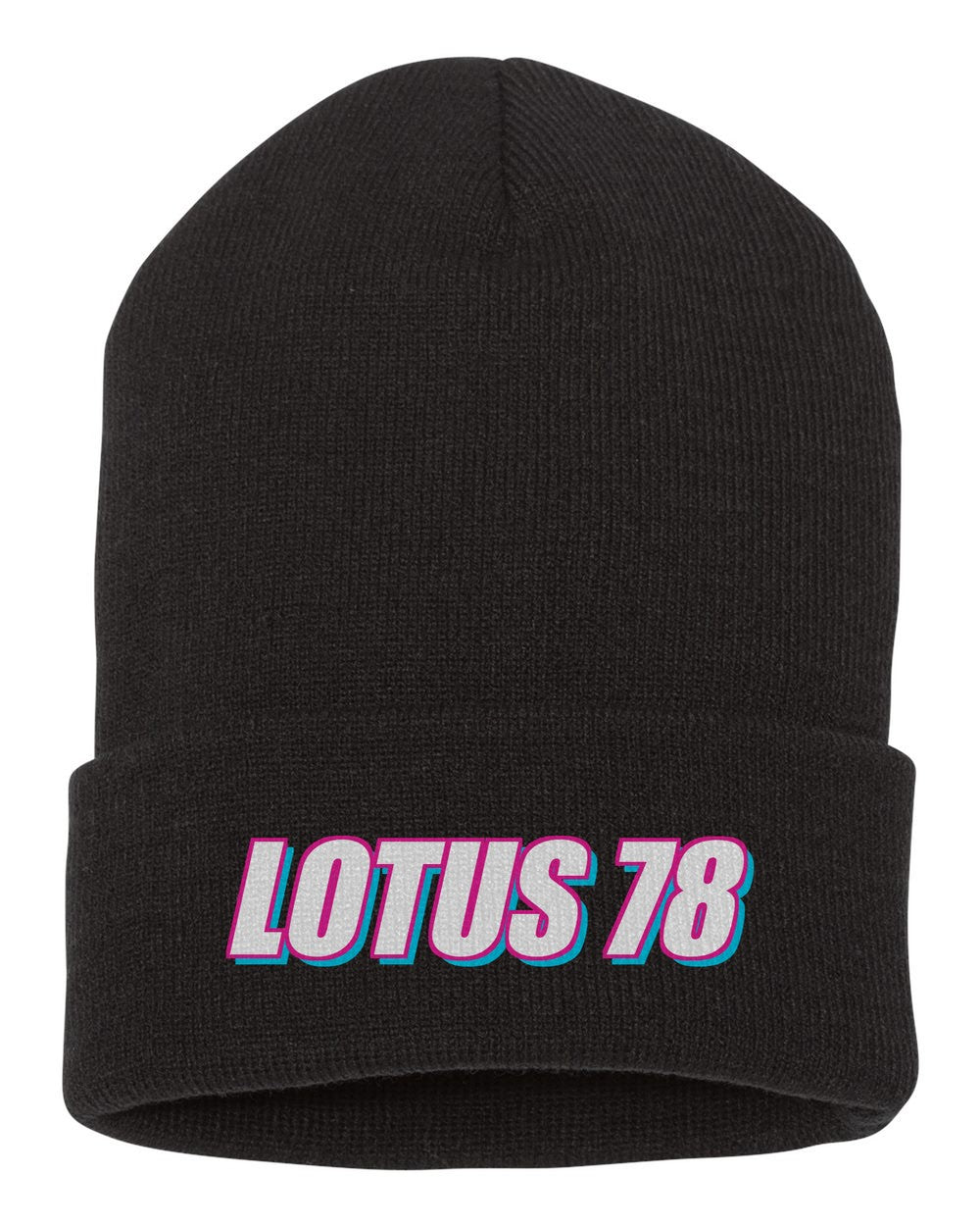 Lotus 78 black beanie front view with car name
