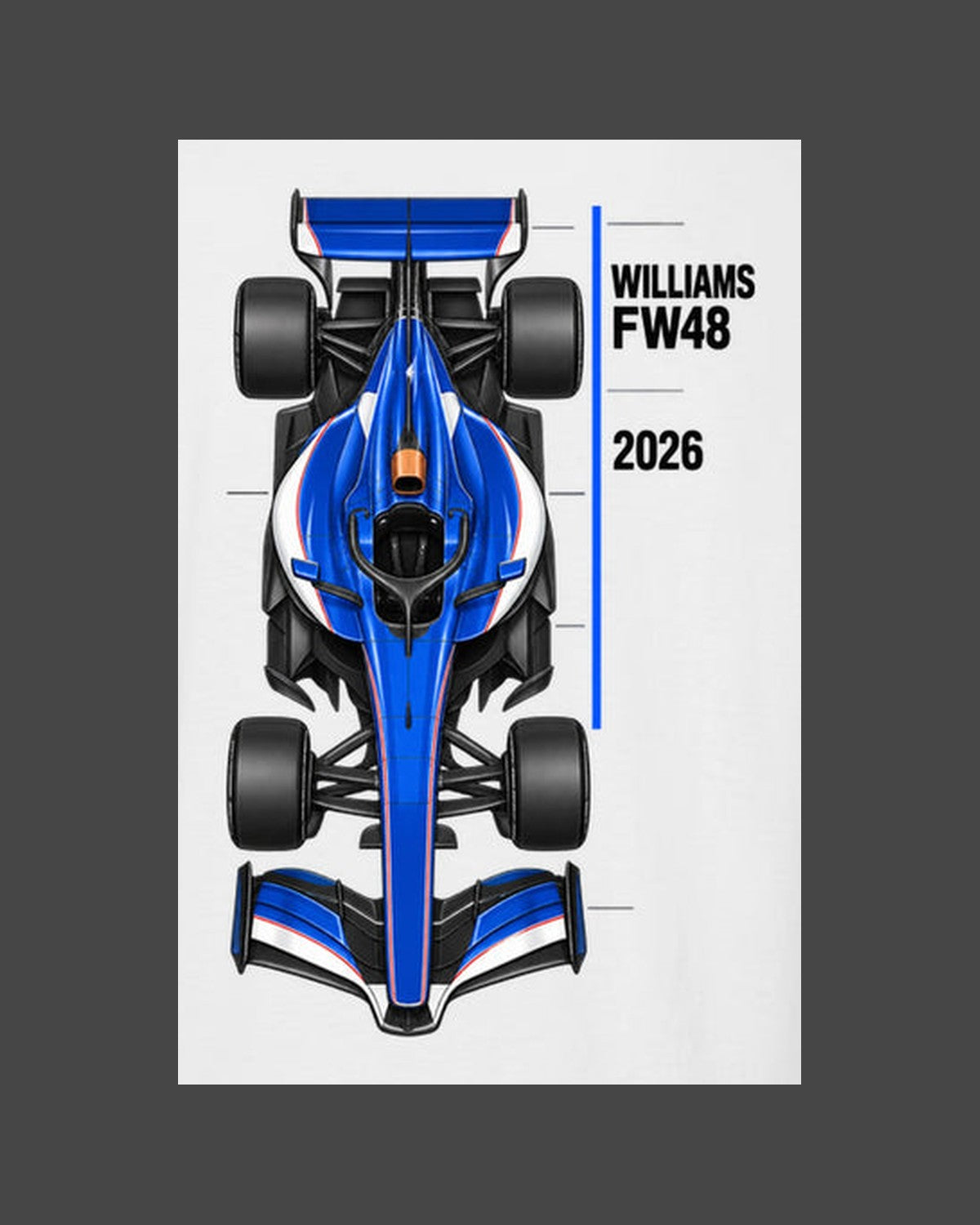 Williams FW48 F1 2026 Long Plan Shirt, Formula 1 Fan Tee design only