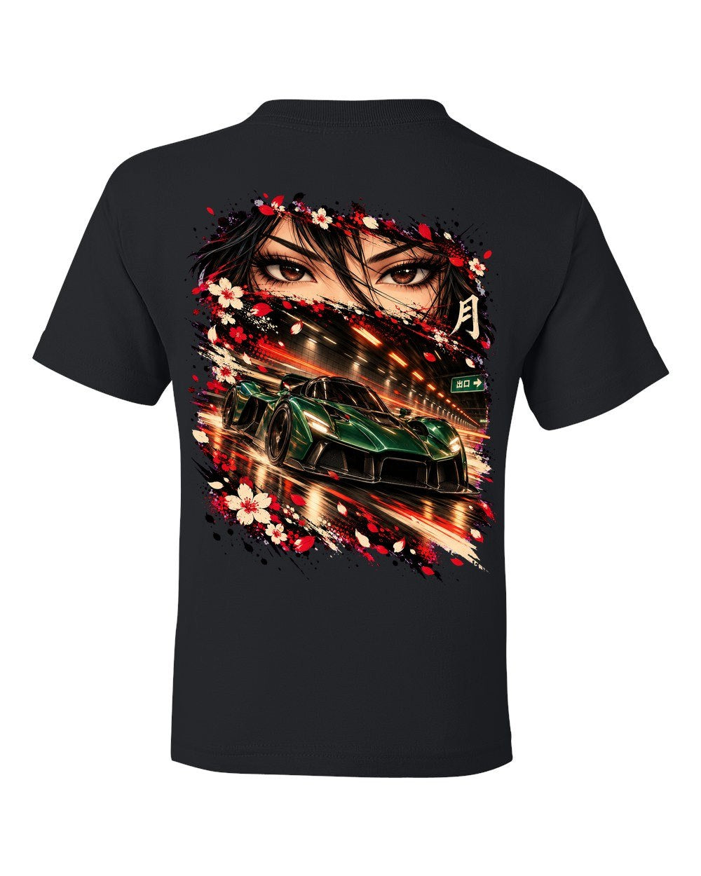 Aston Martin Valkyrie Anime Girl Kids Tee Black back