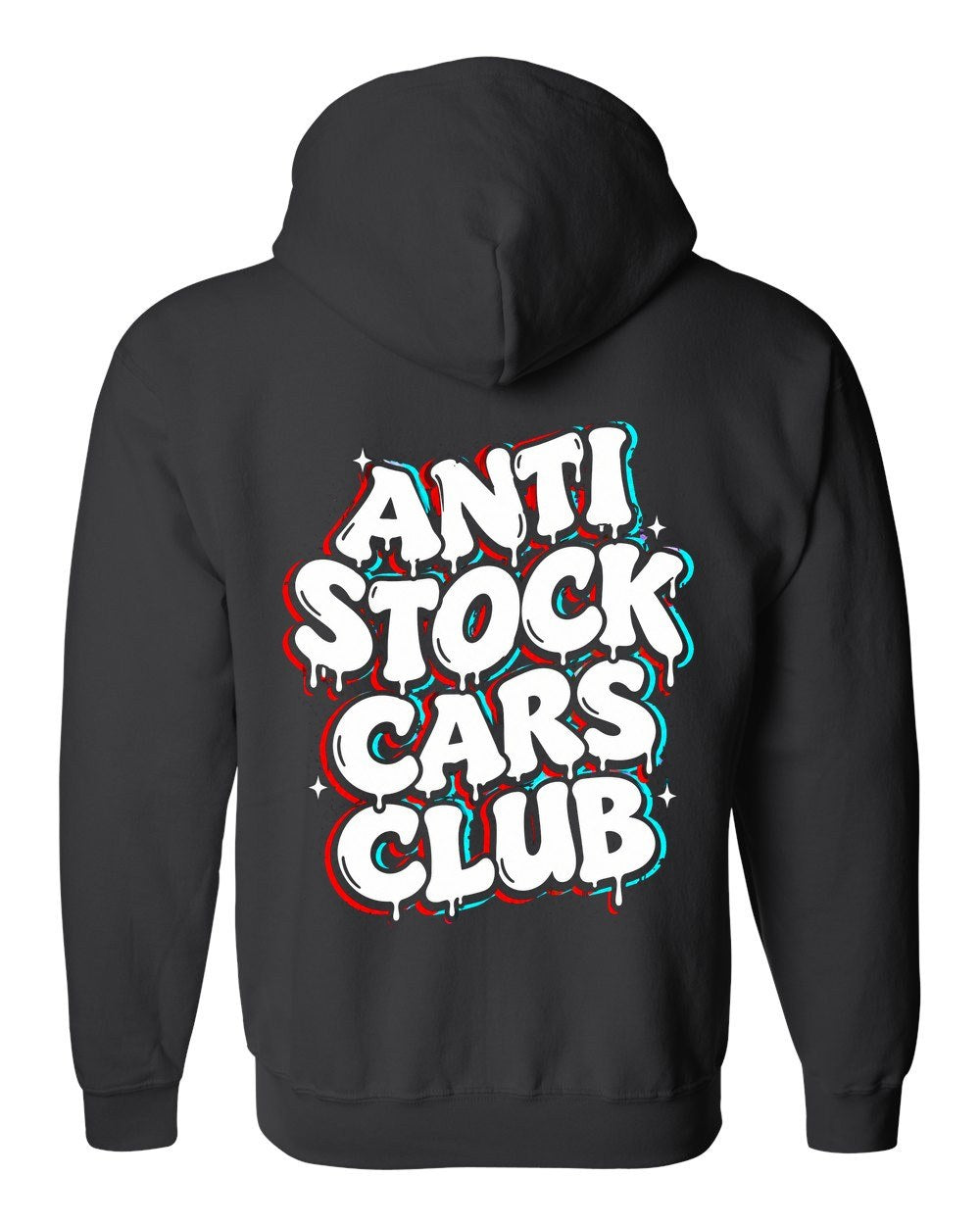 Anti Stock Cars Club Graffiti Zip Hoodie Black back
