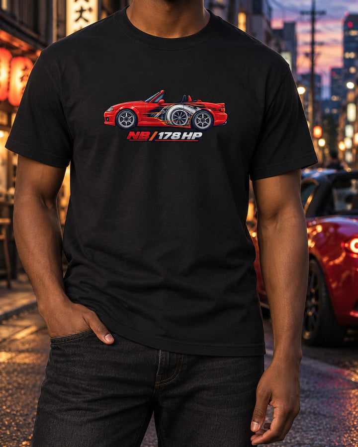 Mazdaspeed3 BK/BL Torque Steer Cartoon Caricature Shirt T-Shirt Black worn hero