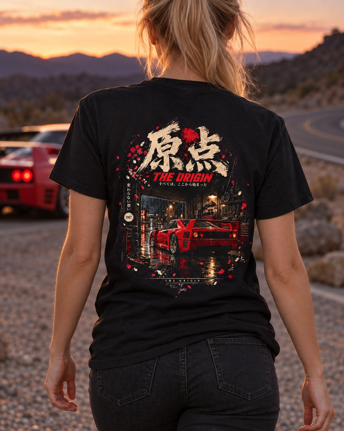 Ferrari F40 The Origin Shirt, Hoodie & More T-Shirt Black worn hero