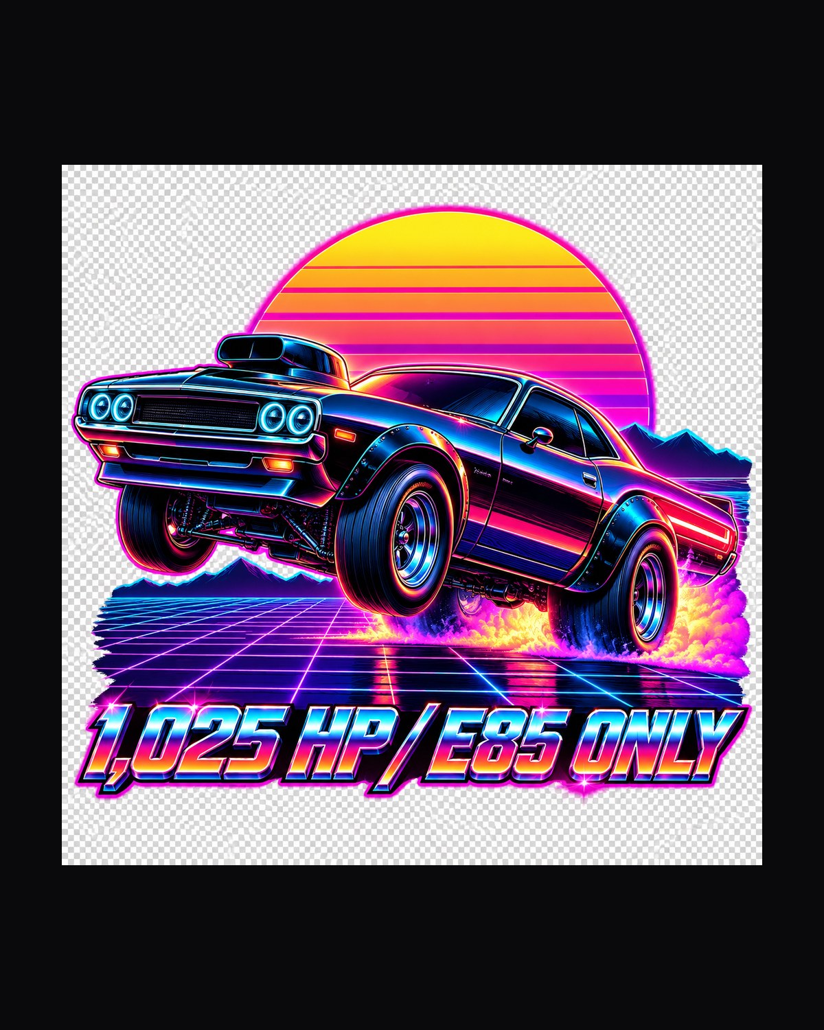 2023 Dodge Challenger Demon 170 Synthwave E85 Shirt design only