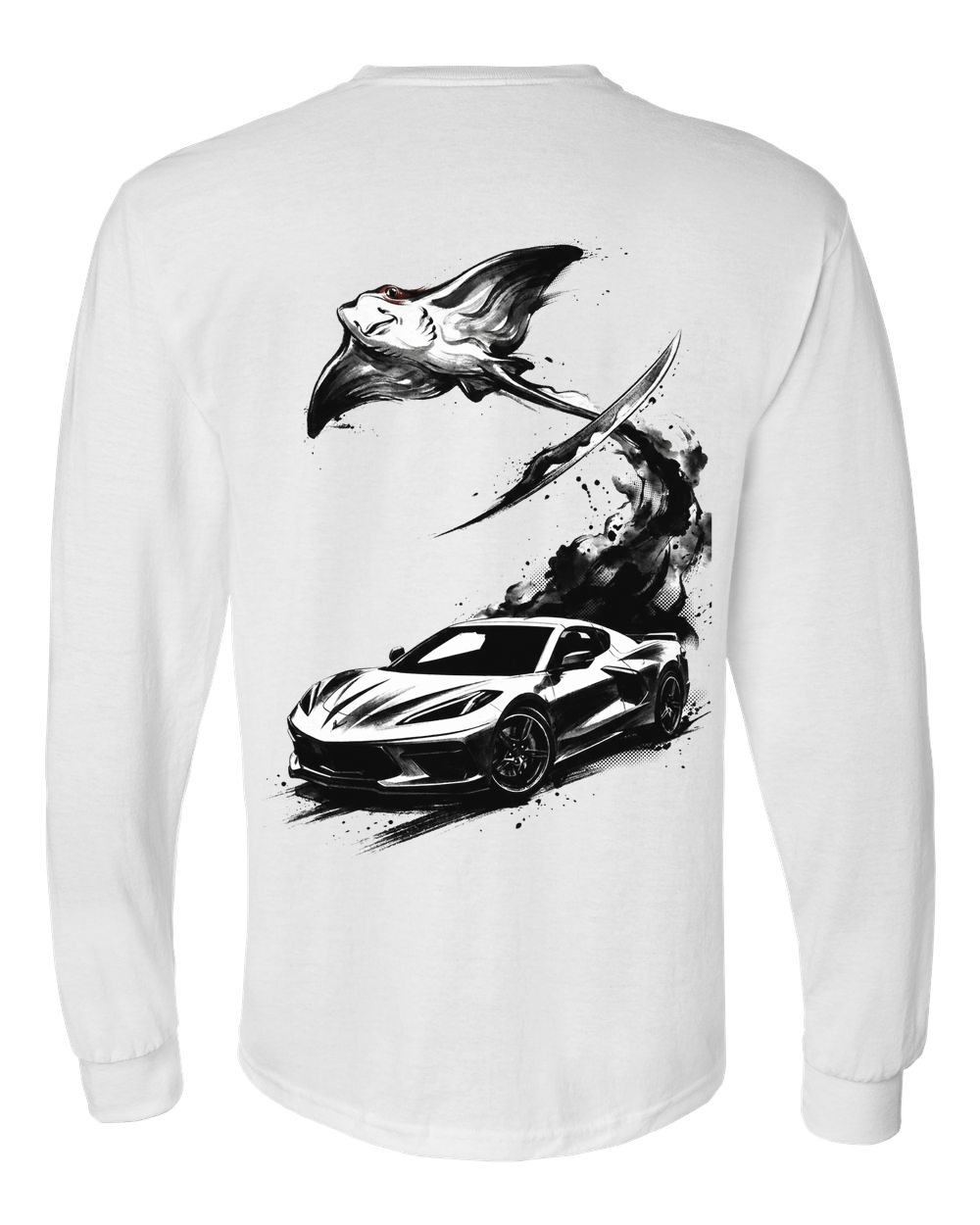 Stingray Blade Long Sleeve T-Shirt White back