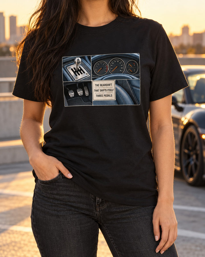 CC850 Cockpit Gauge Tee, Koenigsegg Manual Gearbox Shirt T-Shirt Black worn hero