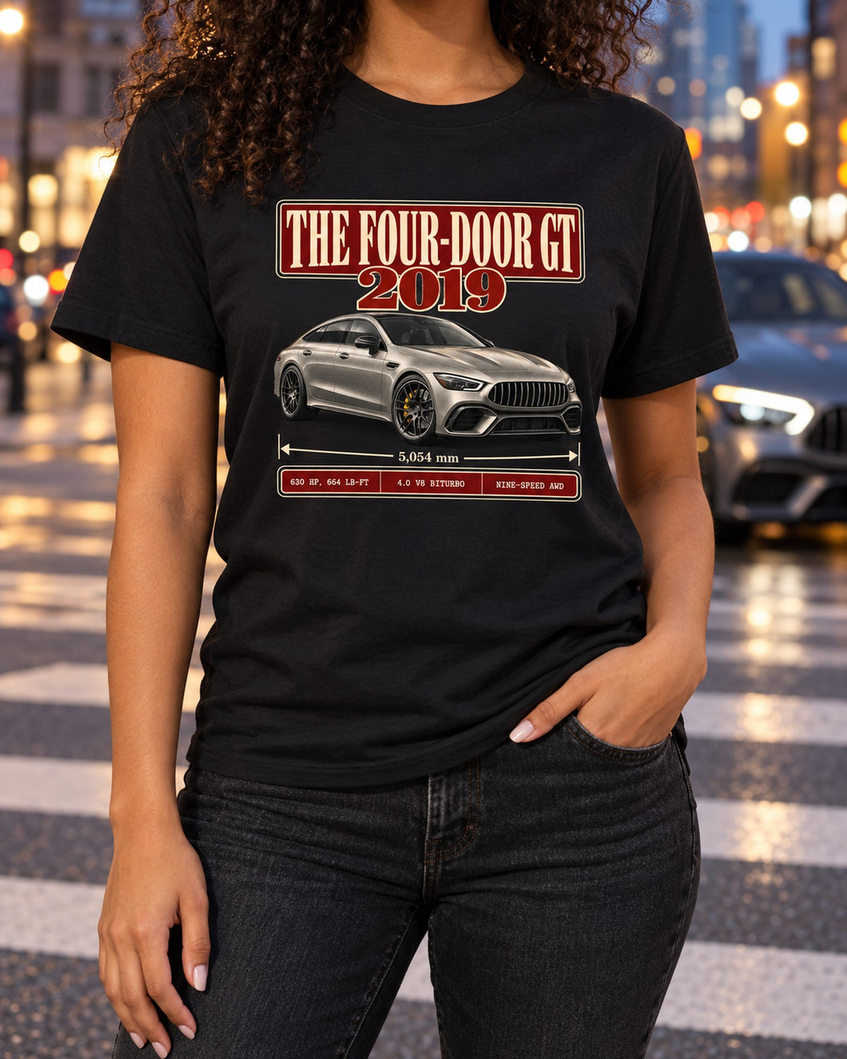 Mercedes-AMG GT 63 S 2019 Archive Panel Tee, Four-Door GT Shirt T-Shirt Black worn hero