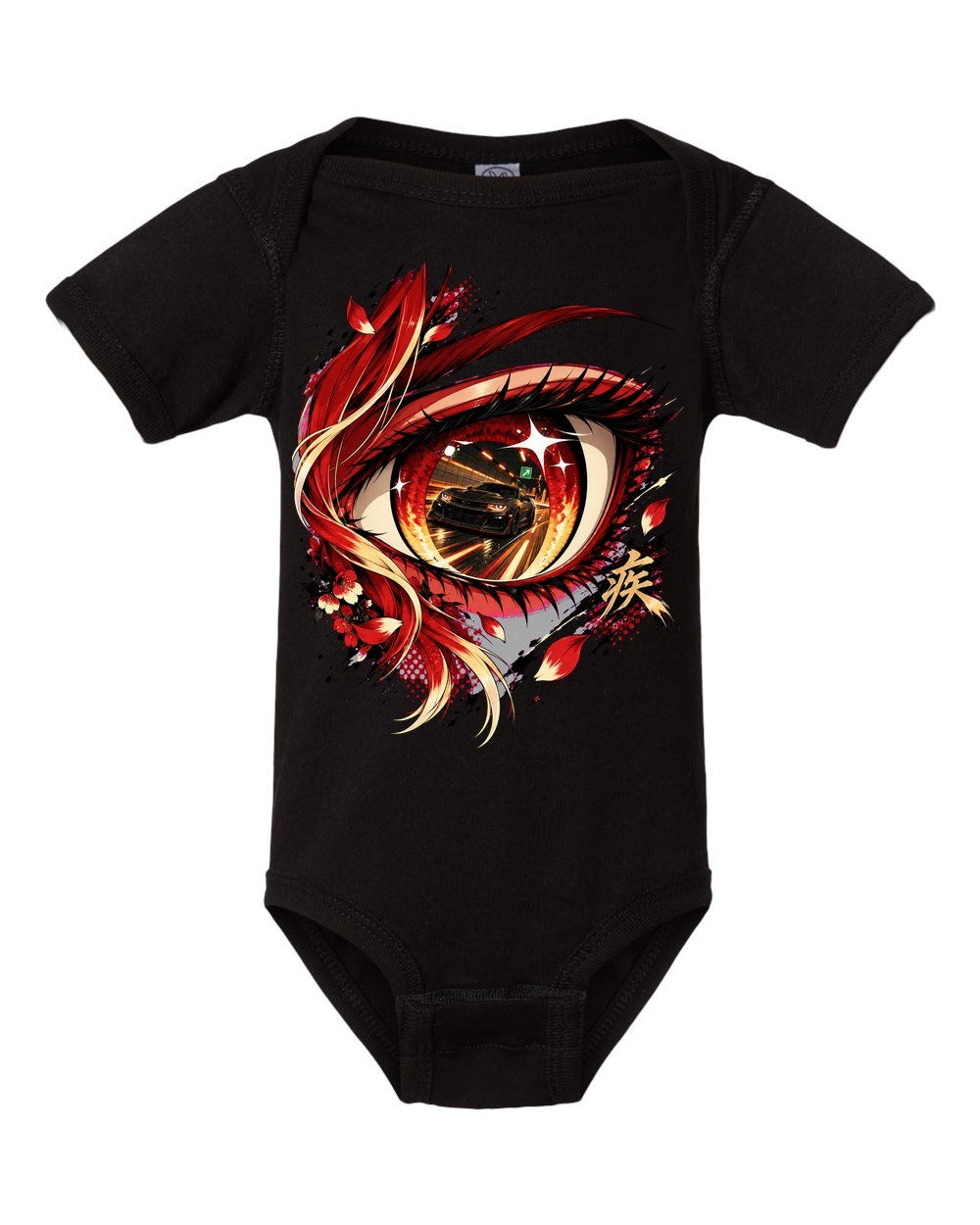 Chevrolet Camaro ZL1 1LE Anime Girl Baby Onesie Black front