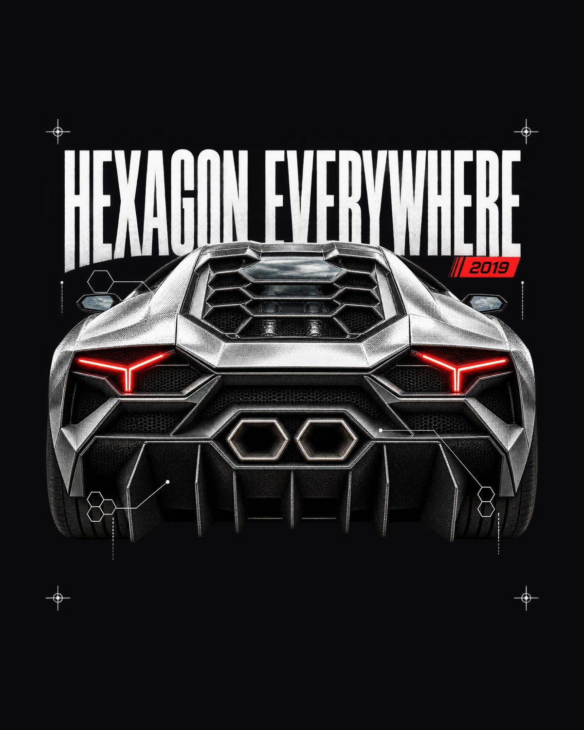 Huracan Evo LP640-4 Hexagon Everywhere Detail Macro Shirt, 2019 design only
