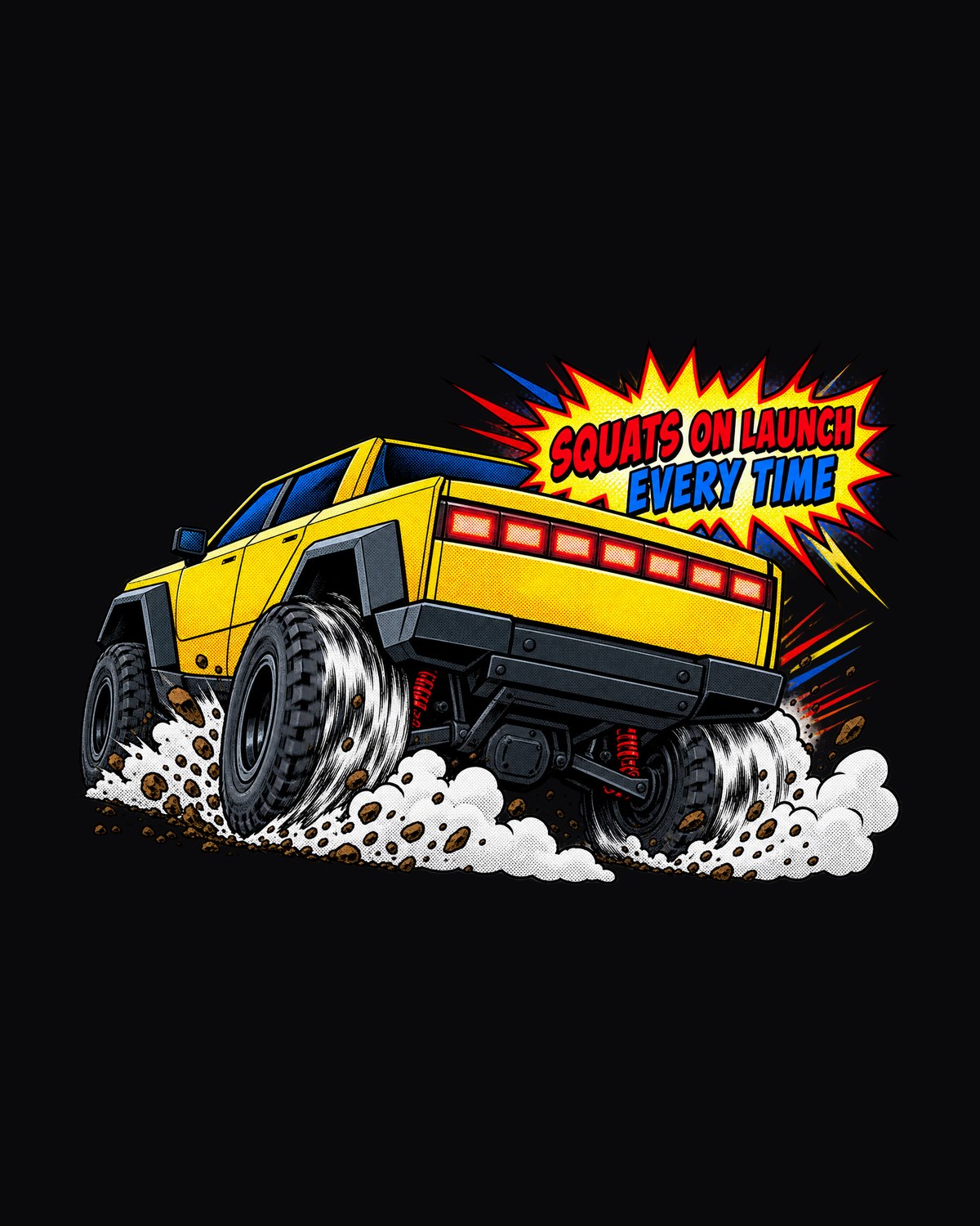 GMC Hummer EV Launch Squat Halftone Pop-Art print Tee design only
