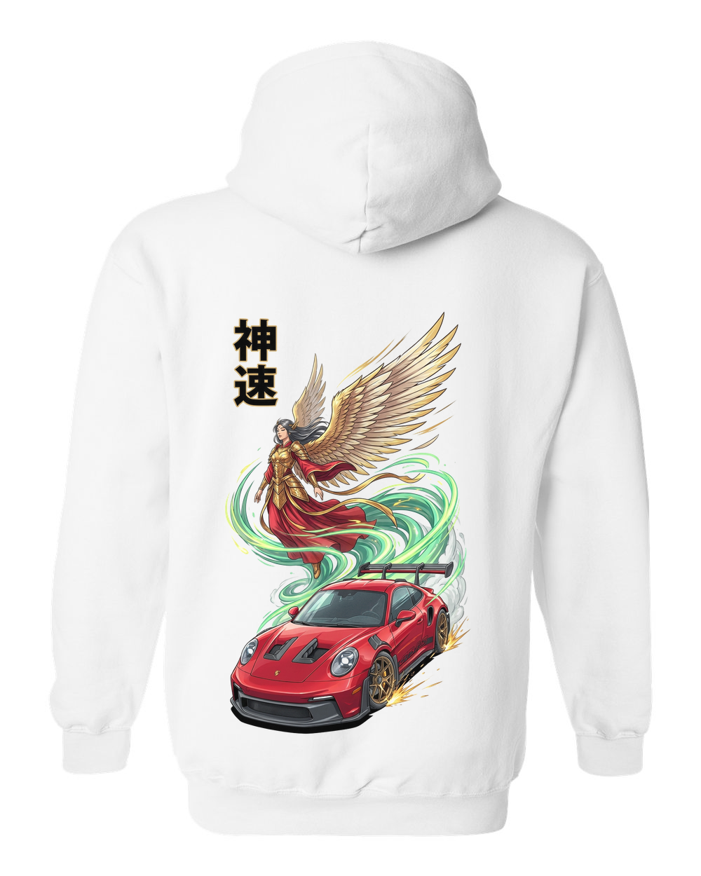 Shinsoku Godspeed Hoodie white back full print
