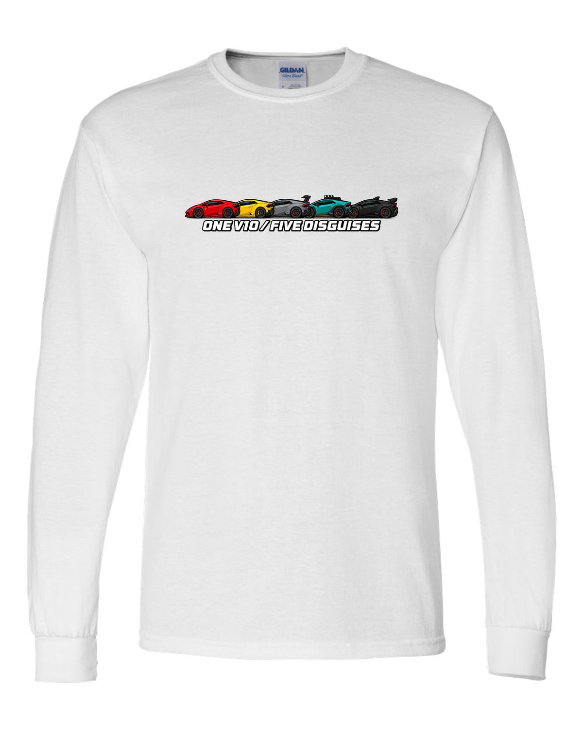 Lamborghini Huracan LP610-4 Variants Lineup white long sleeve front view with the design