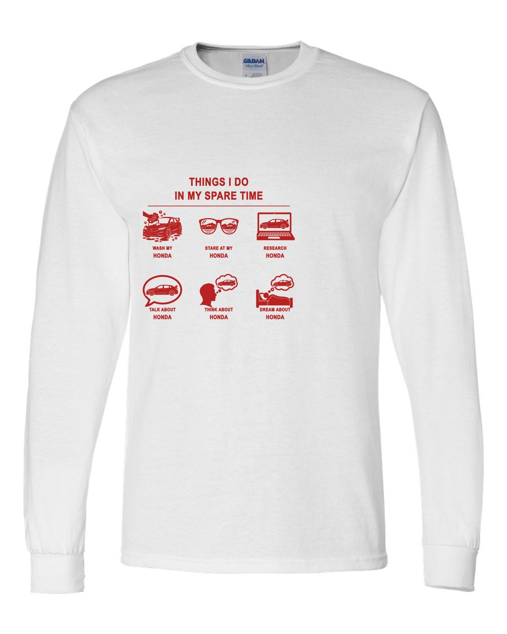 Honda Things I Do Long Sleeve White front