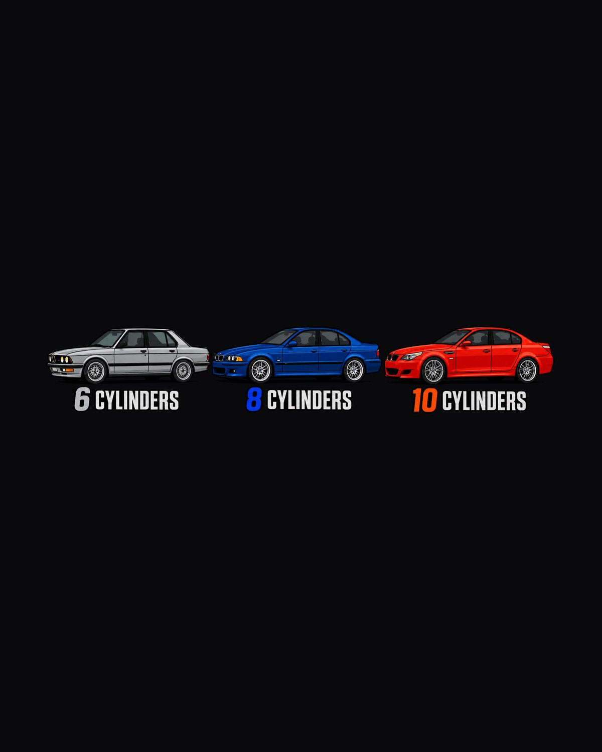Three Fives Lineup Shirt, BMW M5 E28 E39 E60 Evolution design only