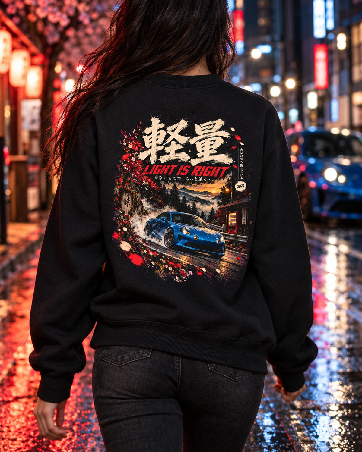 Alpine A110 Light Is Right Shirt, Hoodie & More Crewneck Black worn hero
