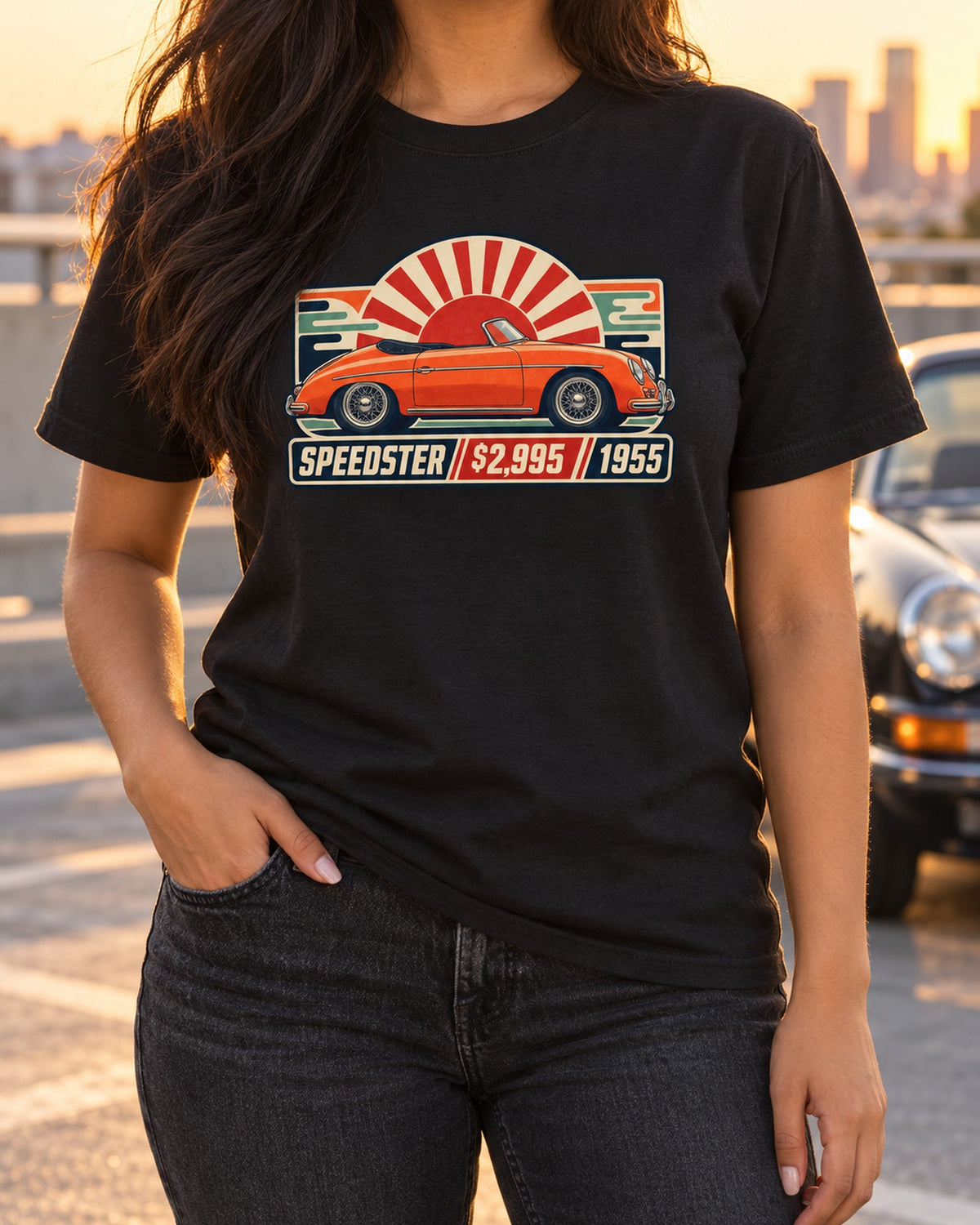 Porsche 911 Five Generations Lineup Shirt, Car Guy Gift T-Shirt Black worn hero