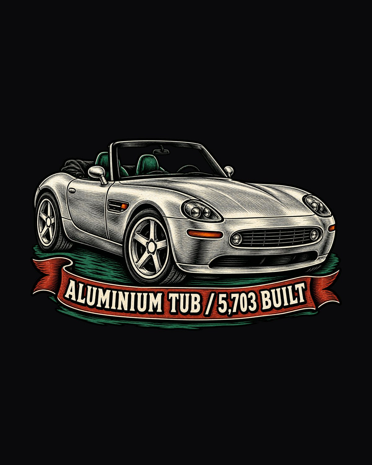 BMW Z8 E52 Woodcut Roadster Shirt, 5,703 Built design only