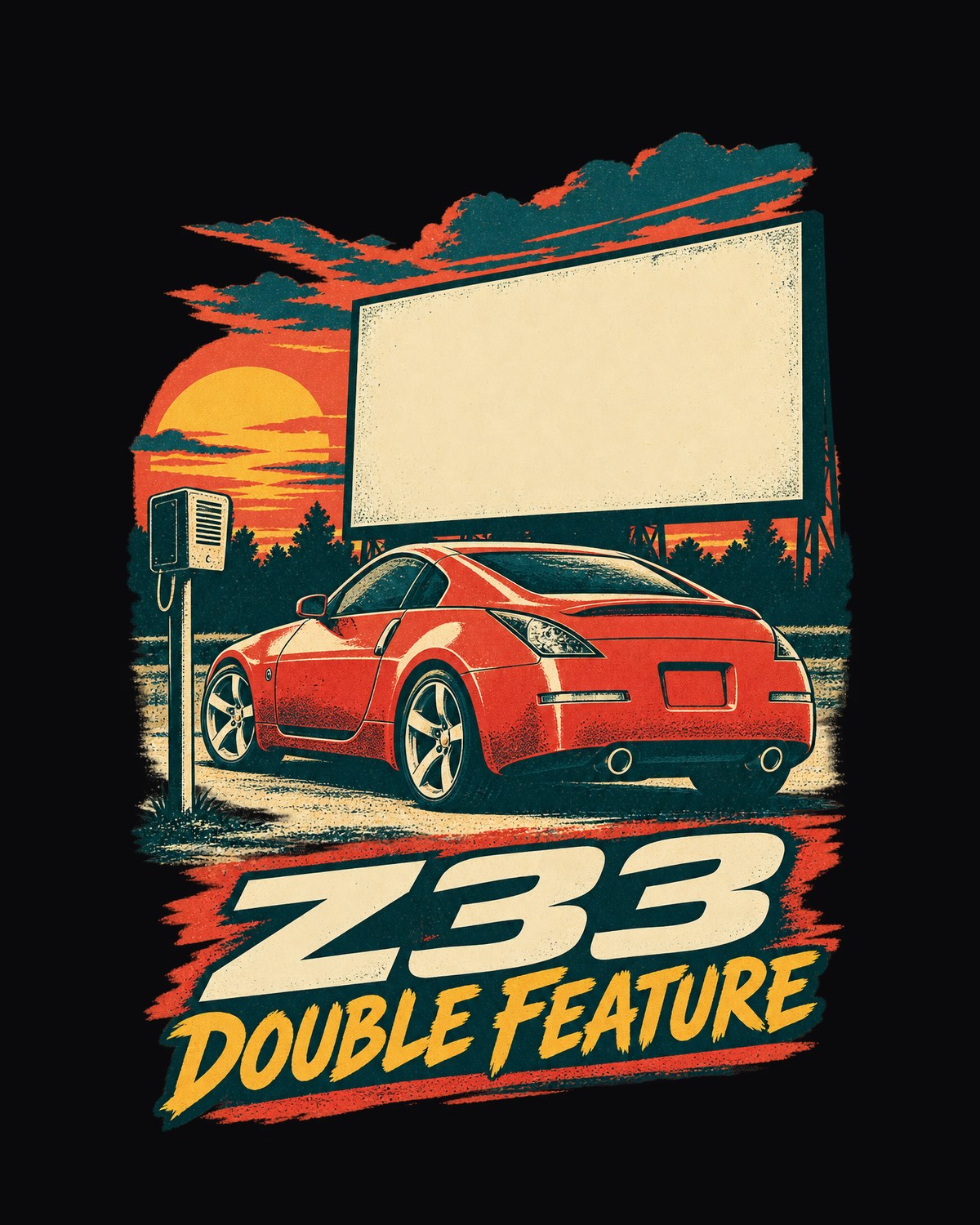Z33 350Z Drive-In Night Double Feature Race Poster Tee design only