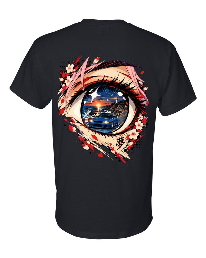 Subaru BRZ Anime Girl T-Shirt Black back
