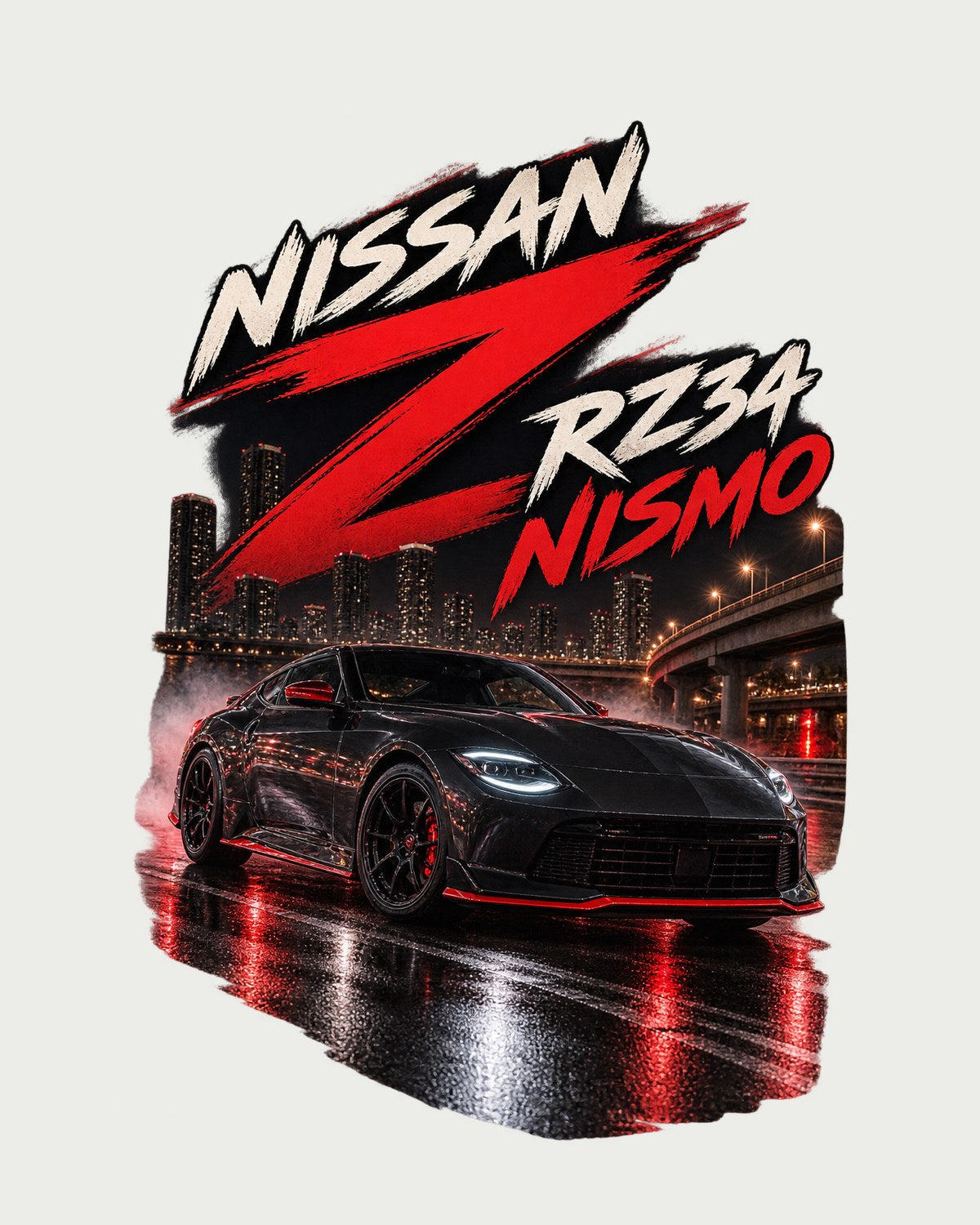 Nissan Z RZ34 Spec Poster Tee, 2022 Debut VR30DDTT design only