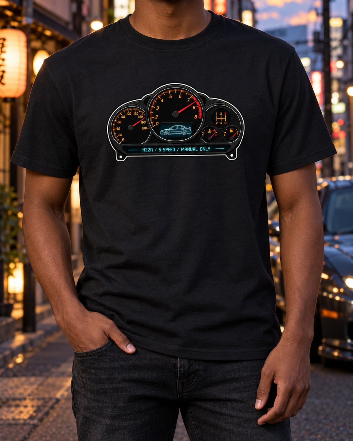 Honda Accord Euro R CL1 H22A Five Speed HUD Shirt T-Shirt Black worn hero