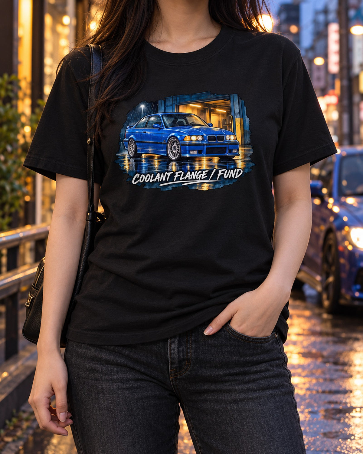 BMW E36 M3 Coupe Burnout Pop Art Shirt, Rear Tyres Joke T-Shirt Black worn hero