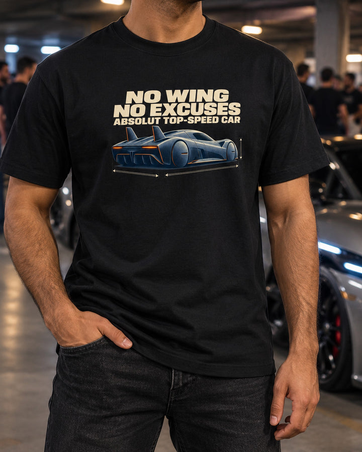 Koenigsegg Jesko Absolut Halftone Shirt, No Wing Top-Speed Tee T-Shirt Black worn hero