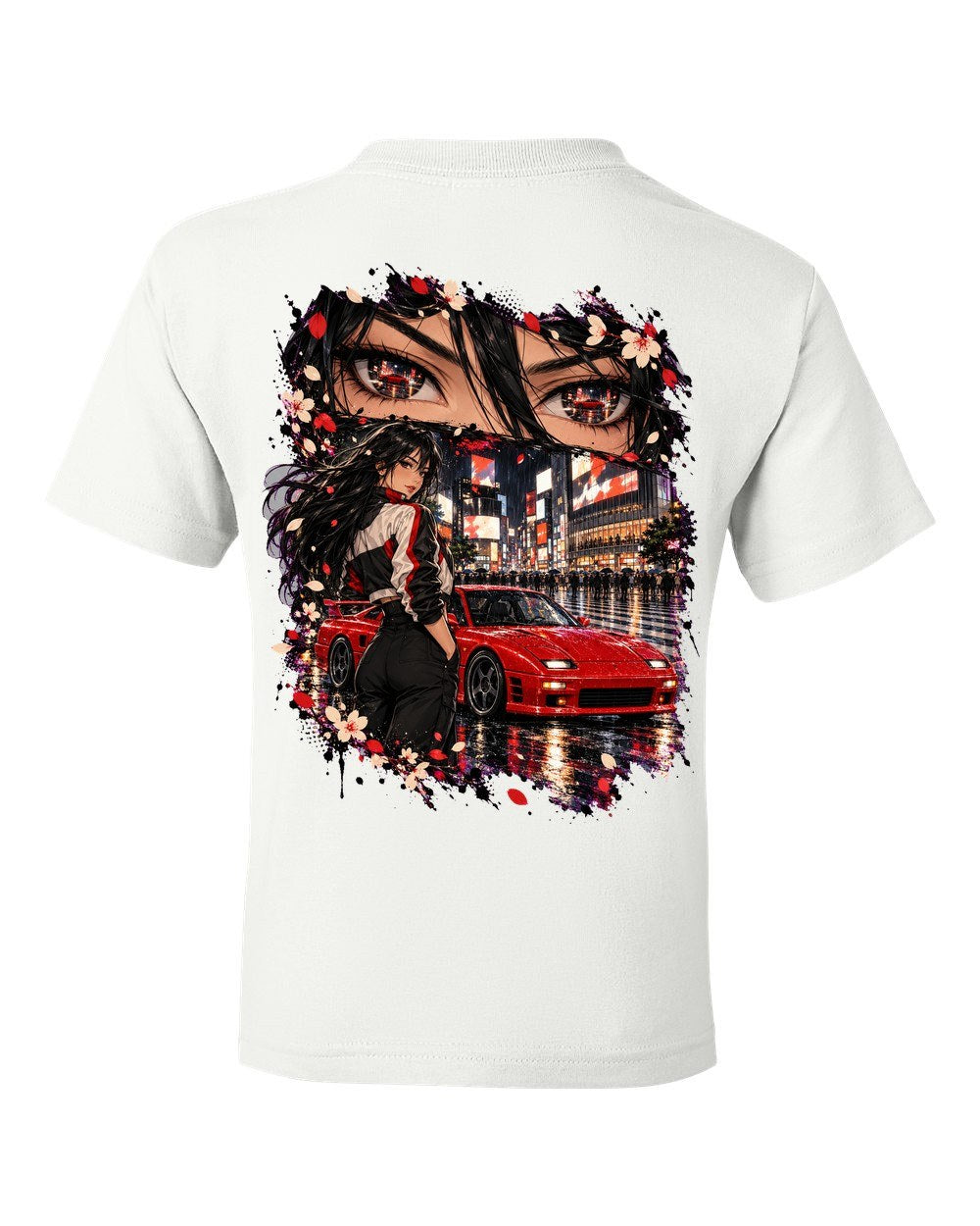 Mitsubishi 3000GT VR-4 Anime Girl Kids Tee White back