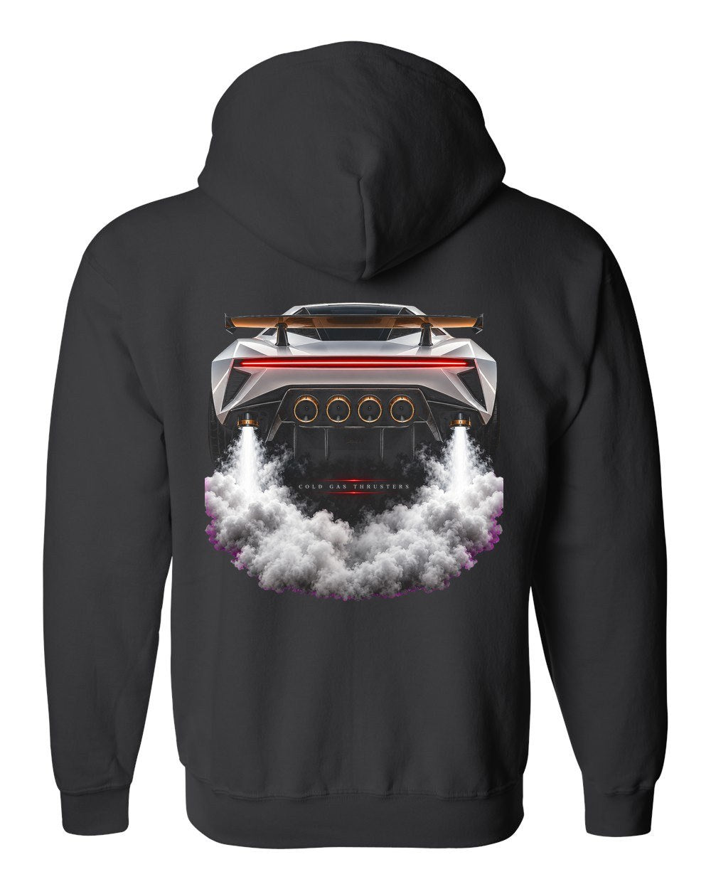 Tesla Roadster Cold Gas Zip Hoodie Black back